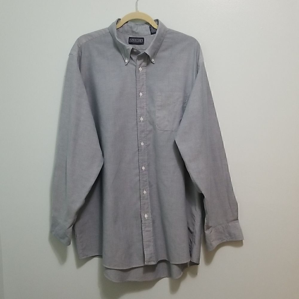 Lands' End  green button down.  18.5/36 (XL Tall).